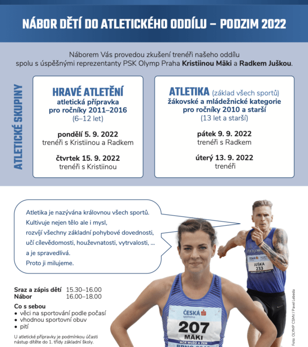 Nábor do atletiky 2022/2023