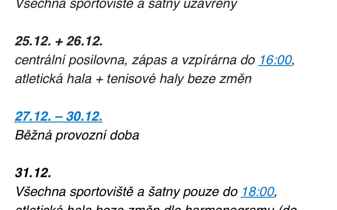 Provozní doba areálu ve Stromovce do konce roku 2023